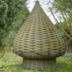 DEDON Loungemöbel|Standing Lounger Nestrest Outdoor Geflecht Olive 730 Grün Black Pepper 317 Grau Inklusive Base Drehbar Und Sitzkissen