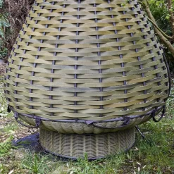 DEDON Loungemöbel|Standing Lounger Nestrest Outdoor Geflecht Olive 730 Grün Black Pepper 317 Grau Inklusive Base Drehbar Und Sitzkissen