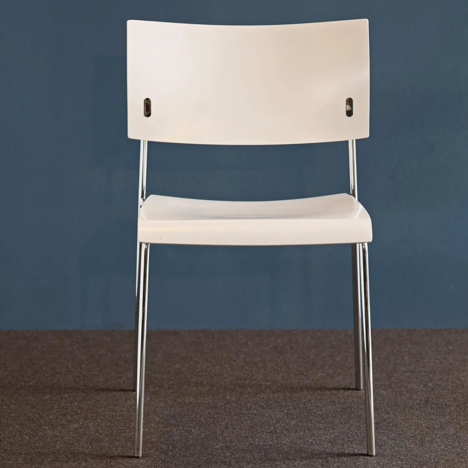 Lampert Richard Einzelstühle|Stapelstuhl Giorgio Weiß Lackiert Gestell Verchromt