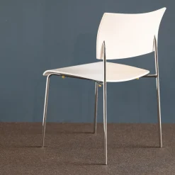 Lampert Richard Einzelstühle|Stapelstuhl Giorgio Weiß Lackiert Gestell Verchromt