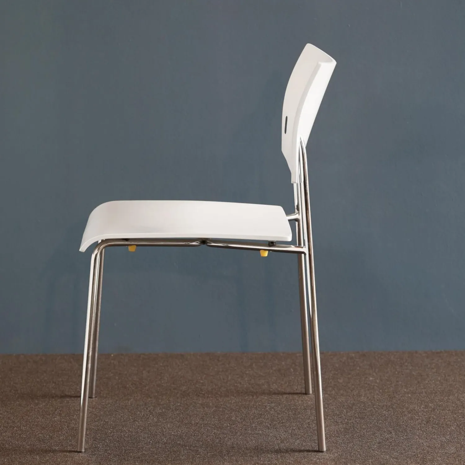 Lampert Richard Einzelstühle|Stapelstuhl Giorgio Weiß Lackiert Gestell Verchromt