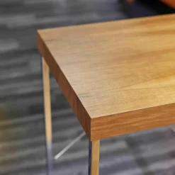 Rolf Benz Esstische|Stehtisch Nussbaum Furniert Gestell Stahl Hochglanz Verchromt