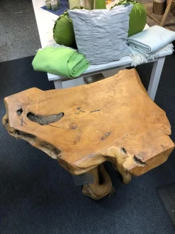 Henke Beistelltische|Stehtisch ST 110 Ausführung Teak Wurzelholz Gewachst