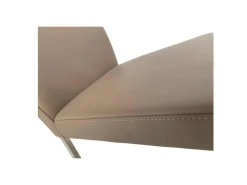 K+W Einzelstühle|Stuhl 6195 Leder Bronco 86 Smoke Grau Braun Gestell Edelstahl Gebürstet