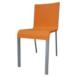 Vitra Einzelstühle|Stuhl 03 Sitzschalenfarbe Mango Untergestell Pulverbeschichtet Silber Glatt