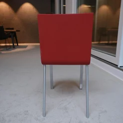 Vitra Einzelstühle|Stuhl 03 Sitzschalenfarbe Signalrot Untergestell Pulverbeschichtet Silber Glatt
