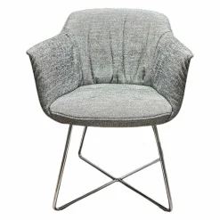 Rolf Benz Einzelstühle|Stuhl 641 Stoff 17 100 Schwarz Weiß Gestell Chrom Glänzend