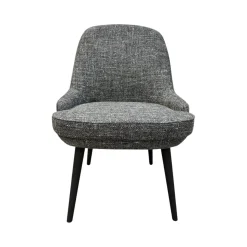 Walter Knoll Einzelstühle|Stuhl 1375 Stoff Weave 7758 Chess Grau Weiß Gestell Eiche Schwarz Geflammt