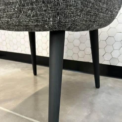 Walter Knoll Einzelstühle|Stuhl 1375 Stoff Weave 7758 Chess Grau Weiß Gestell Eiche Schwarz Geflammt