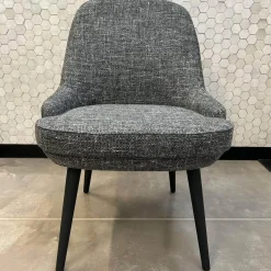 Walter Knoll Einzelstühle|Stuhl 1375 Stoff Weave 7758 Chess Grau Weiß Gestell Eiche Schwarz Geflammt