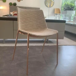MDF Italia Einzelstühle|Stuhl Aiku Soft Stoff D Fall Gestell Rosegold Glänzend