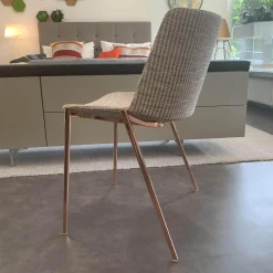MDF Italia Einzelstühle|Stuhl Aiku Soft Stoff D Fall Gestell Rosegold Glänzend