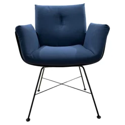 COR Einzelstühle|Stuhl Alvo Stoff 7200 Dunkelblau Gestell M20 Lack Schwarz