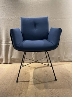 COR Einzelstühle|Stuhl Alvo Stoff 7200 Dunkelblau Gestell M20 Lack Schwarz