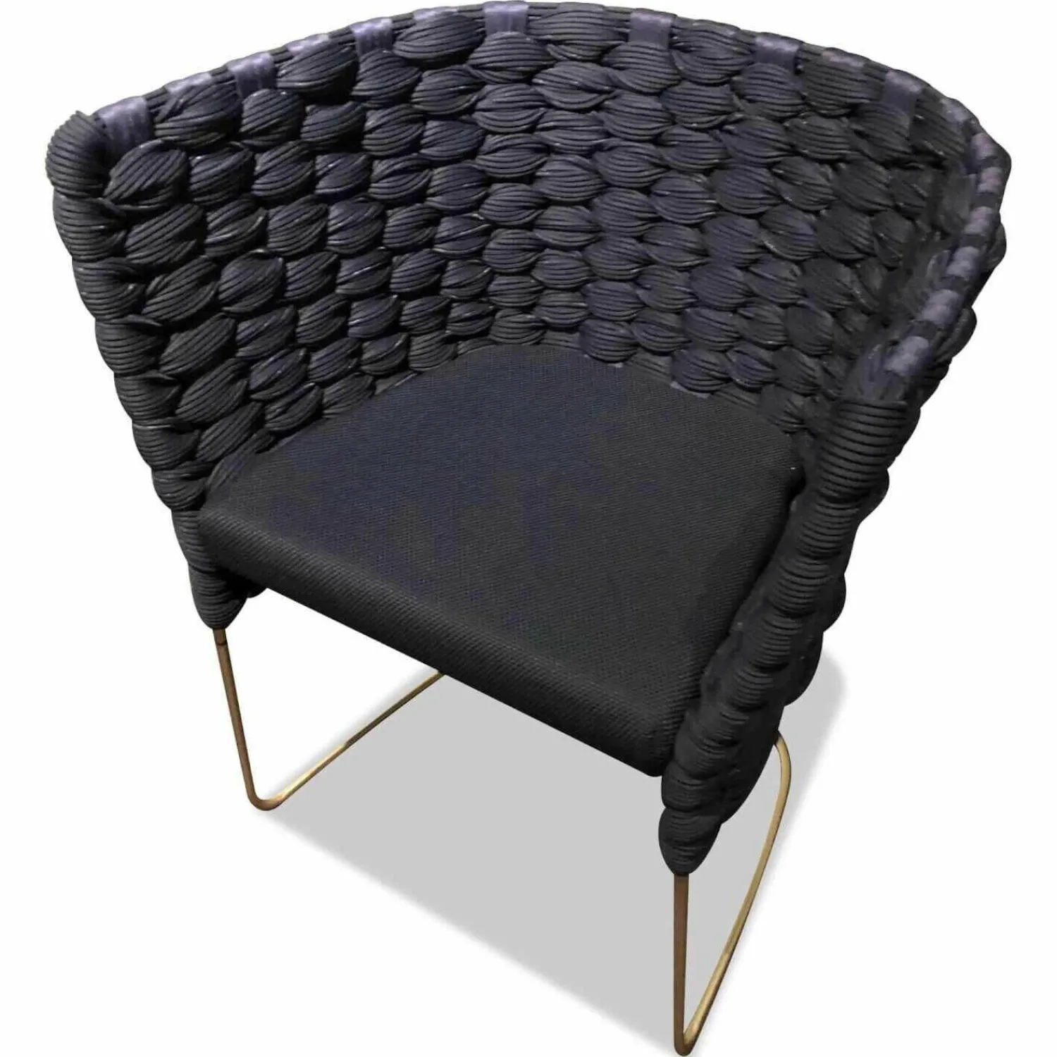 Paola Lenti Gartenstühle|Stuhl Ami Bezug Rope Blau Geflochten Indoor Outdoor