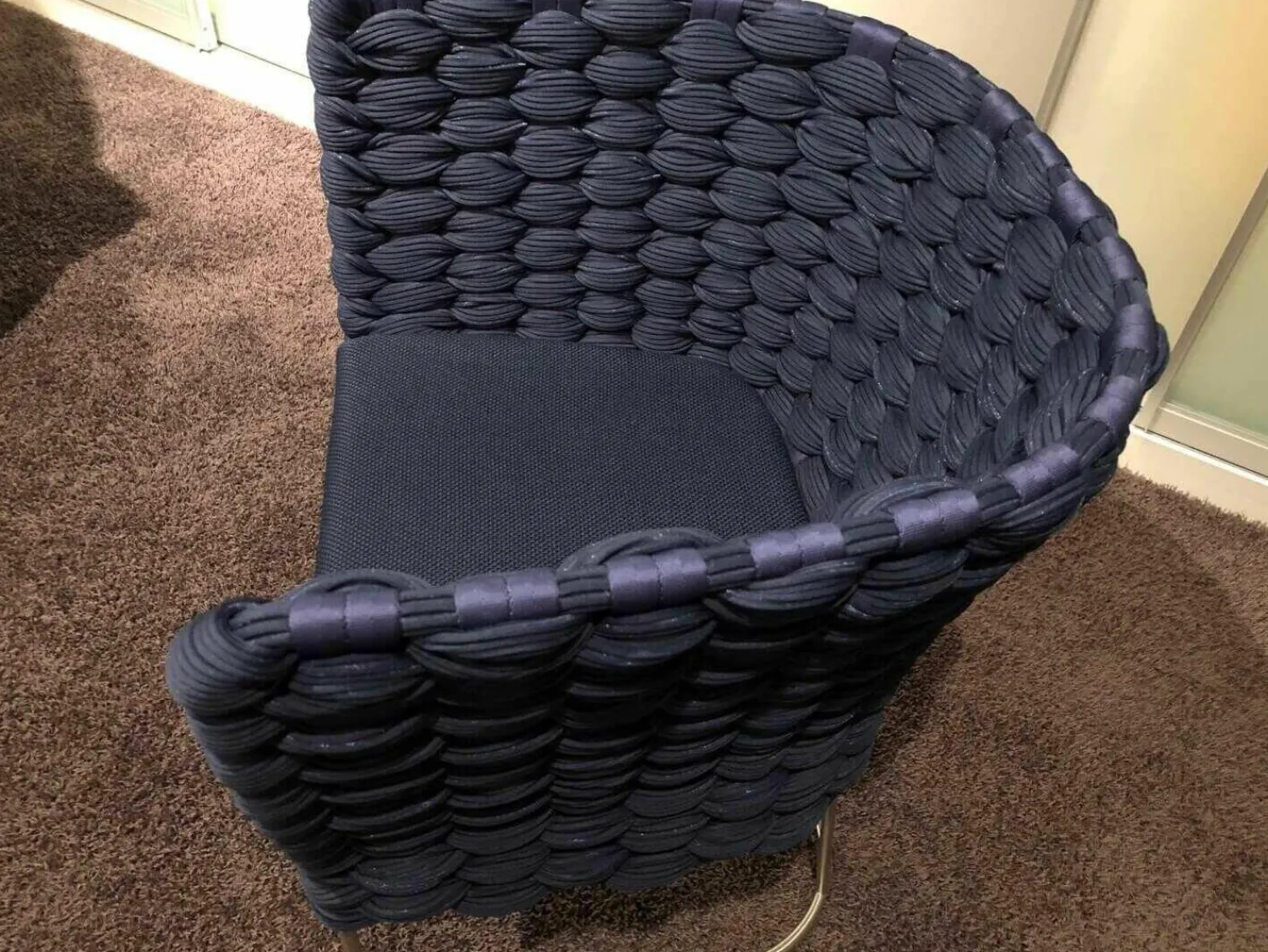 Paola Lenti Gartenstühle|Stuhl Ami Bezug Rope Blau Geflochten Indoor Outdoor