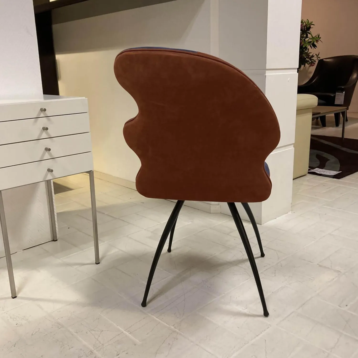 Leolux Einzelstühle|Stuhl Antipode 2 Combi 1 Clemens Briels Nubukleder Korallenrot