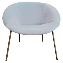 Walter Knoll Einzelstühle|Stuhl Armchair 369 Stoff Harald Jade Grau Gestell Messing