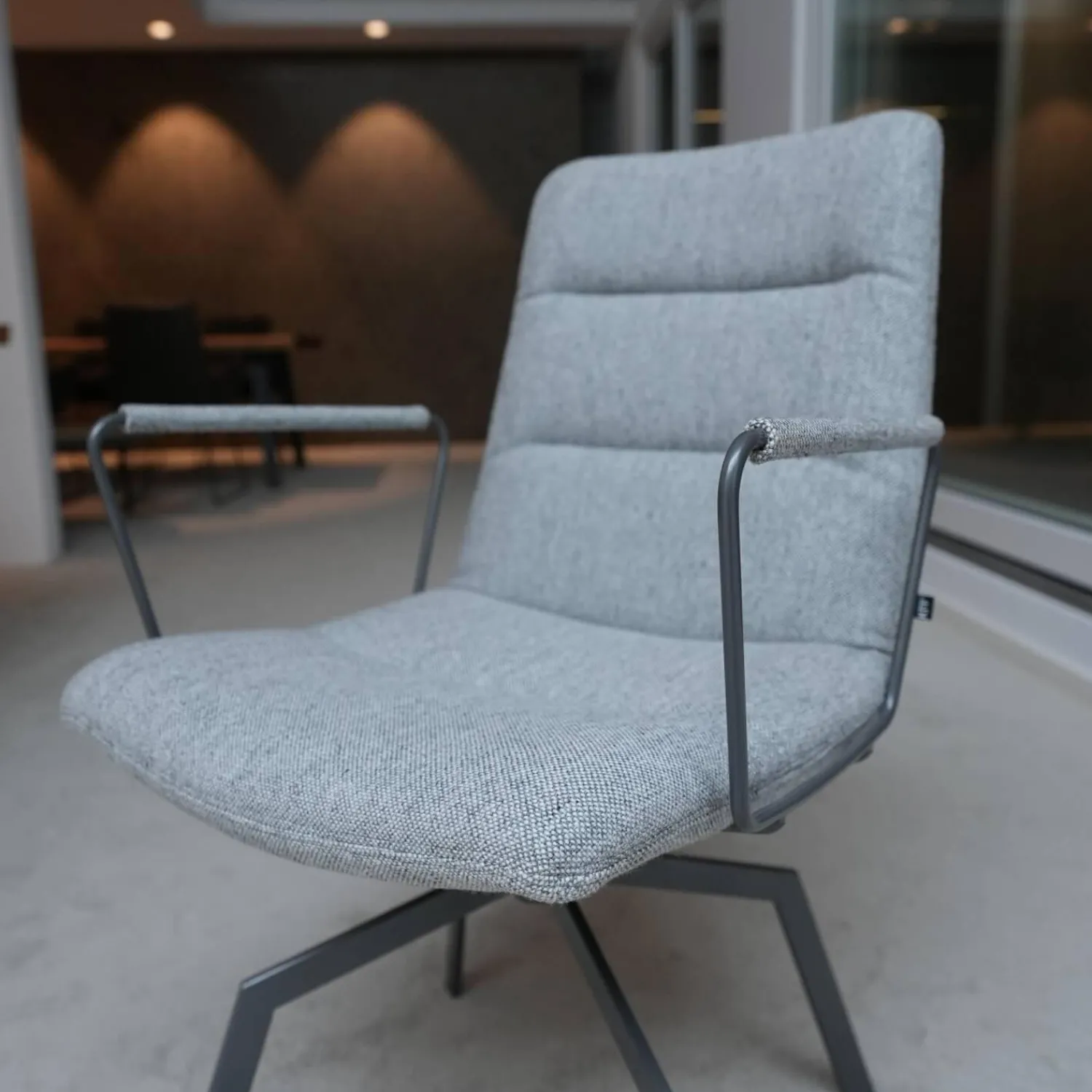 KFF Einzelstühle|Stuhl Arva Light Stoff Hallingdal 116 4-Fuß-Stern-Gestell In Struktur M 15 Eisenblank