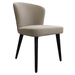 Minotti Einzelstühle|Stuhl Aston Bezug Hunt Grau Gestell Massivholz Esche Lackiert Moka