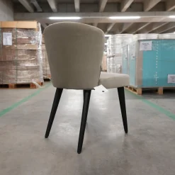 Minotti Einzelstühle|Stuhl Aston Bezug Hunt Grau Gestell Massivholz Esche Lackiert Moka