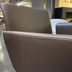 Team 7 Einzelstühle|Stuhl Aye Leder L1 Schwarzbraun Drehgestell Eiche Weißöl