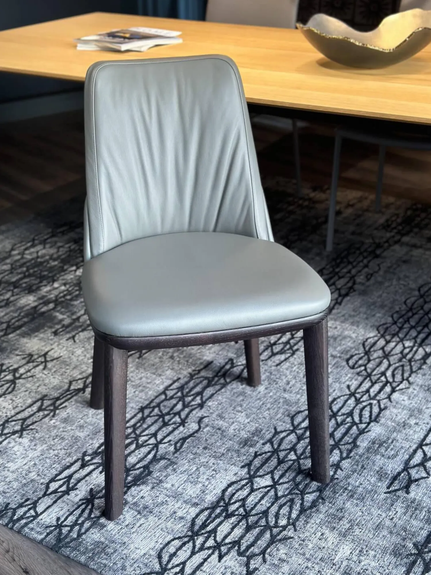 Cattelan Italia Einzelstühle|Stuhl Belinda Softleder 952 Smoke Grau