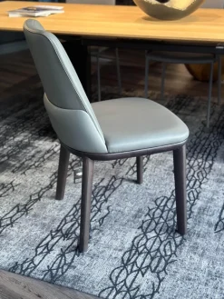 Cattelan Italia Einzelstühle|Stuhl Belinda Softleder 952 Smoke Grau