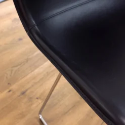 Knoll International Einzelstühle|Stuhl Bertoia Kernleder Schwarz CB1