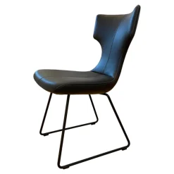 Leolux Einzelstühle|Stuhl Callas 663 151 Bezug Leder Wapiti 001 Schwarz Gestell Stahl Lackiert Schwarz