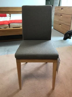 InCasa Einzelstühle|Stuhl CASA-SONO Kernbuche Massiv Geölt Stoff Wollfitz 3701 Schoko Braun