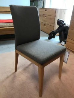 InCasa Einzelstühle|Stuhl CASA-SONO Kernbuche Massiv Geölt Stoff Wollfitz 3701 Schoko Braun