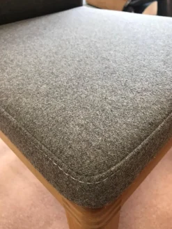 InCasa Einzelstühle|Stuhl CASA-SONO Kernbuche Massiv Geölt Stoff Wollfitz 3701 Schoko Braun