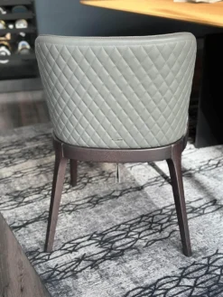 Cattelan Italia Einzelstühle|Stuhl Magda Couture Leder Smoke 952 Grau