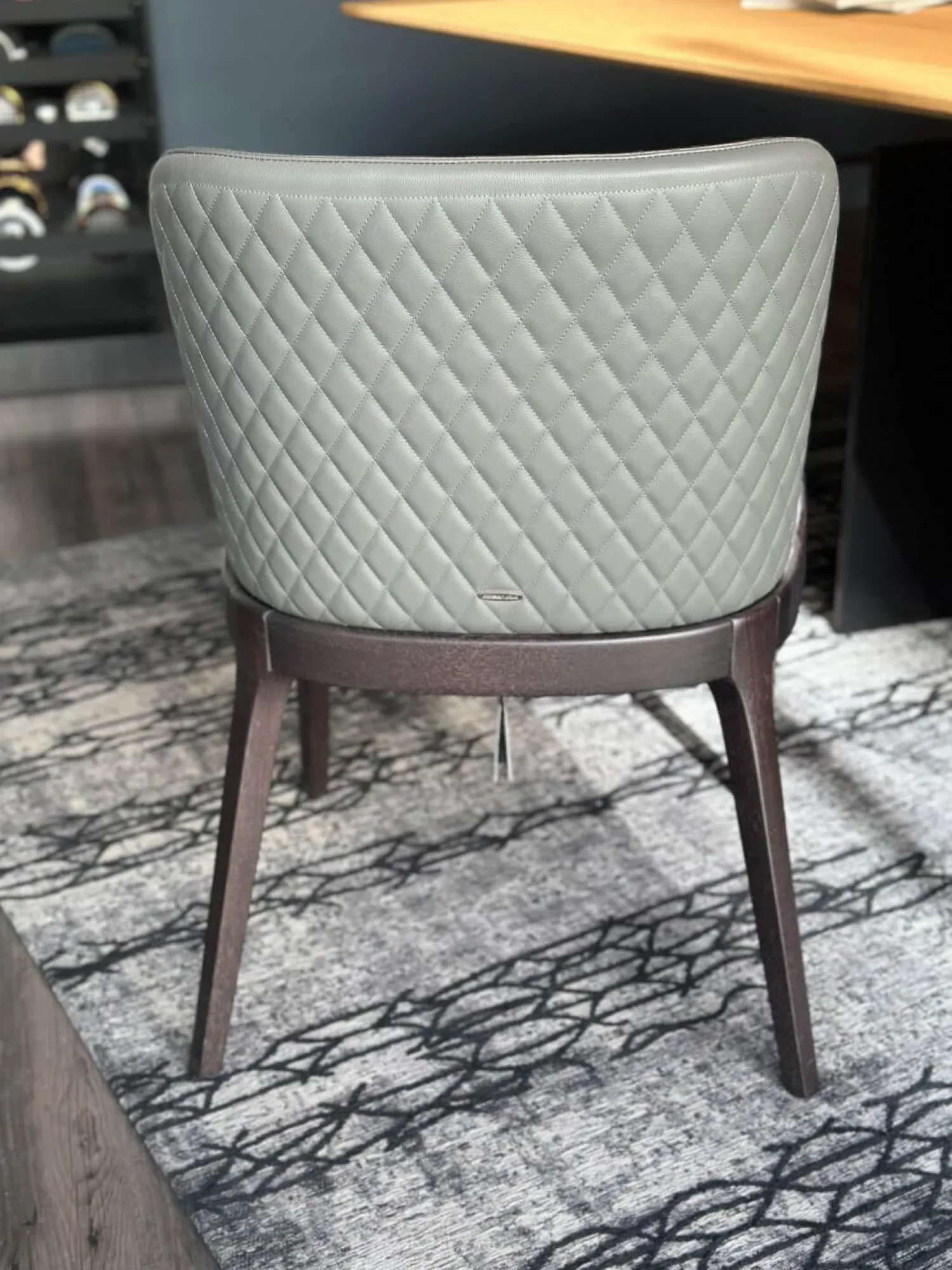 Cattelan Italia Einzelstühle|Stuhl Magda Couture Leder Smoke 952 Grau