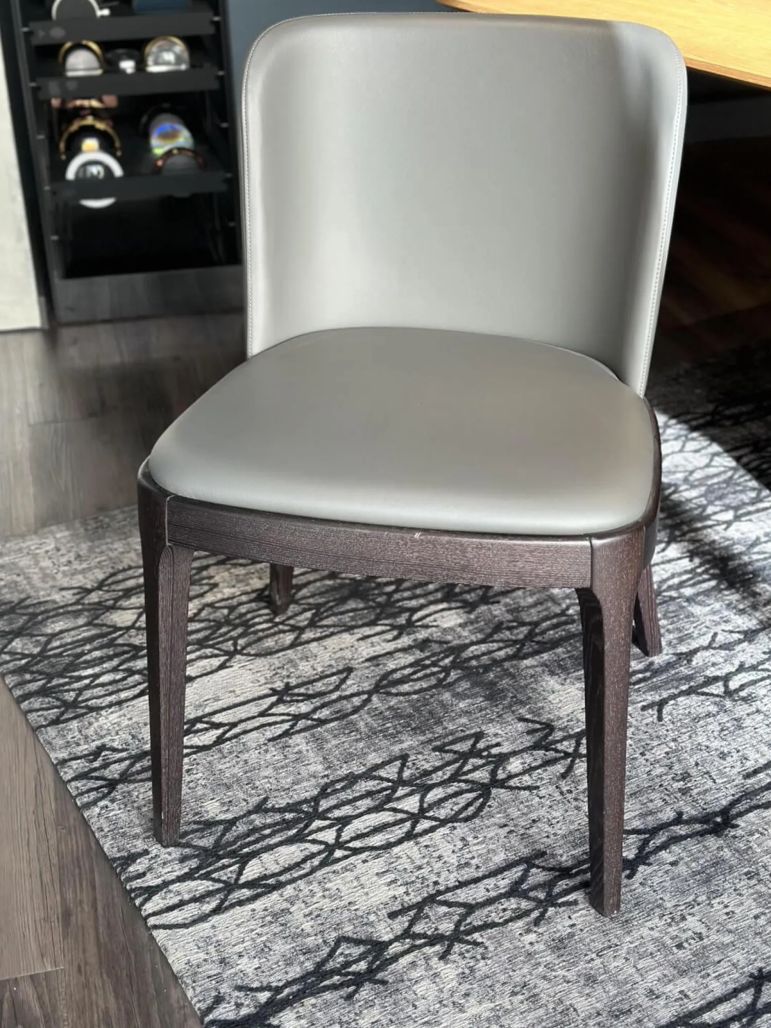 Cattelan Italia Einzelstühle|Stuhl Magda Couture Leder Smoke 952 Grau