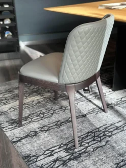 Cattelan Italia Einzelstühle|Stuhl Magda Couture Leder Smoke 952 Grau