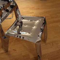 Zieta Einzelstühle|Stuhl Chippensteel Rostfreier Stahl Polished Poliert Silber