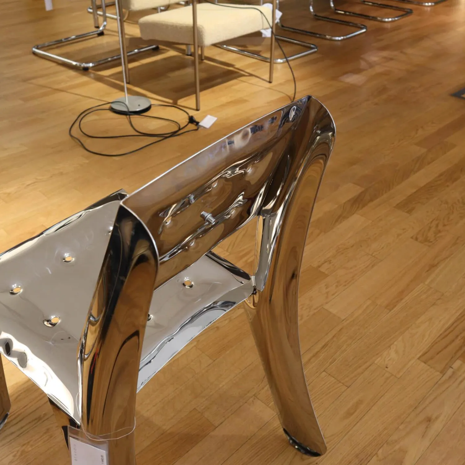 Zieta Einzelstühle|Stuhl Chippensteel Rostfreier Stahl Polished Poliert Silber