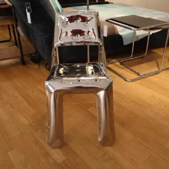 Zieta Einzelstühle|Stuhl Chippensteel Rostfreier Stahl Polished Poliert Silber