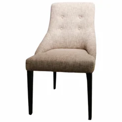 Porada Einzelstühle|Stuhl Chloé Stoff Patch V.05 Grau Gestell Nussbaum Canaletta Gebeizt