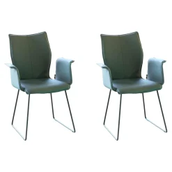 Contur Stuhlsets|Stuhl CO Matrix Bezug Leder Toledo Whale Füße Stahl Schwarz Pulverbeschichtet