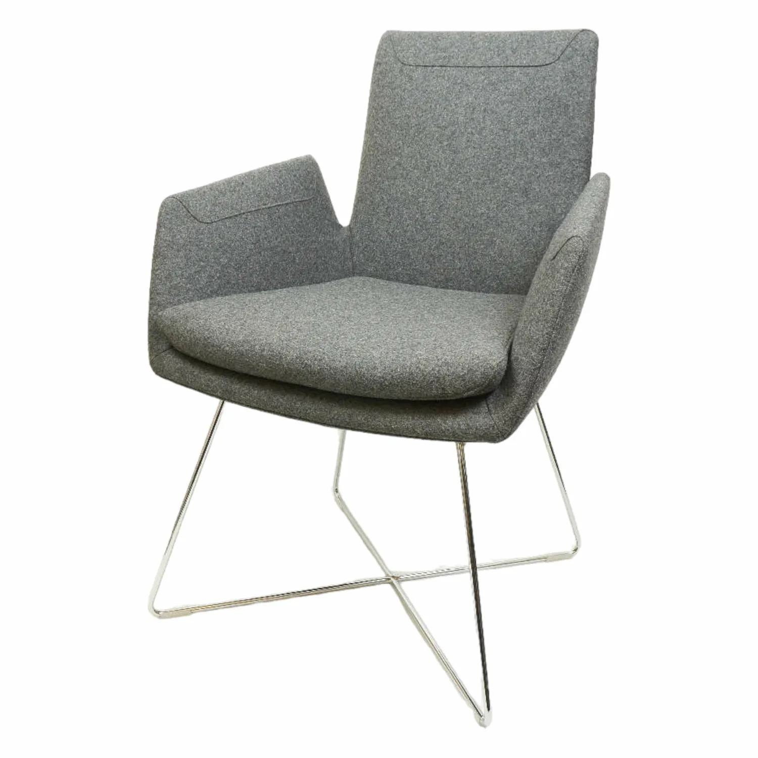 COR Einzelstühle|Stuhl dia Stoff 95 9654 Melange Metalluntergestell Verchromt