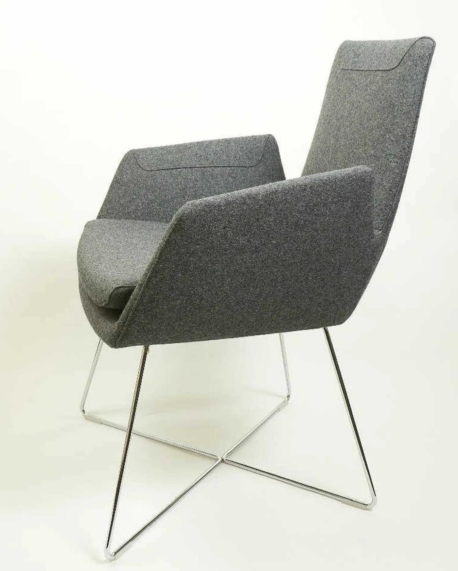 COR Einzelstühle|Stuhl dia Stoff 95 9654 Melange Metalluntergestell Verchromt