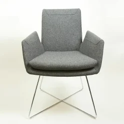 COR Einzelstühle|Stuhl dia Stoff 95 9654 Melange Metalluntergestell Verchromt