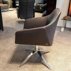 De Sede Einzelstühle|Stuhl DS 279/101 Leder Touch Umbra 02 Braun