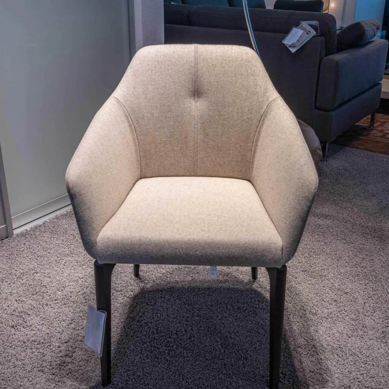 De Sede Einzelstühle|Stuhl DS 279 Stoff Loden Grau Braun Meliert Beine Holz