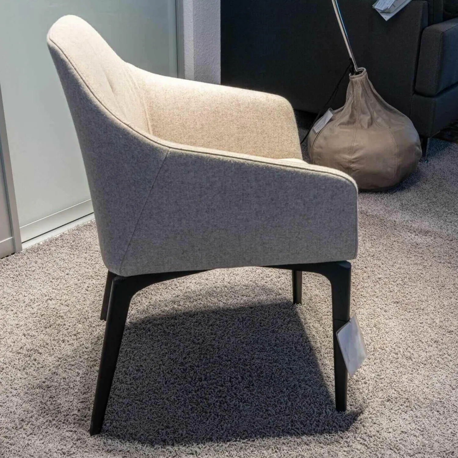 De Sede Einzelstühle|Stuhl DS 279 Stoff Loden Grau Braun Meliert Beine Holz