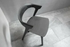 Ethnicraft Einzelstühle|Stuhl Eiche Bok 51491 Schwarz Gebürstetes Massivholz