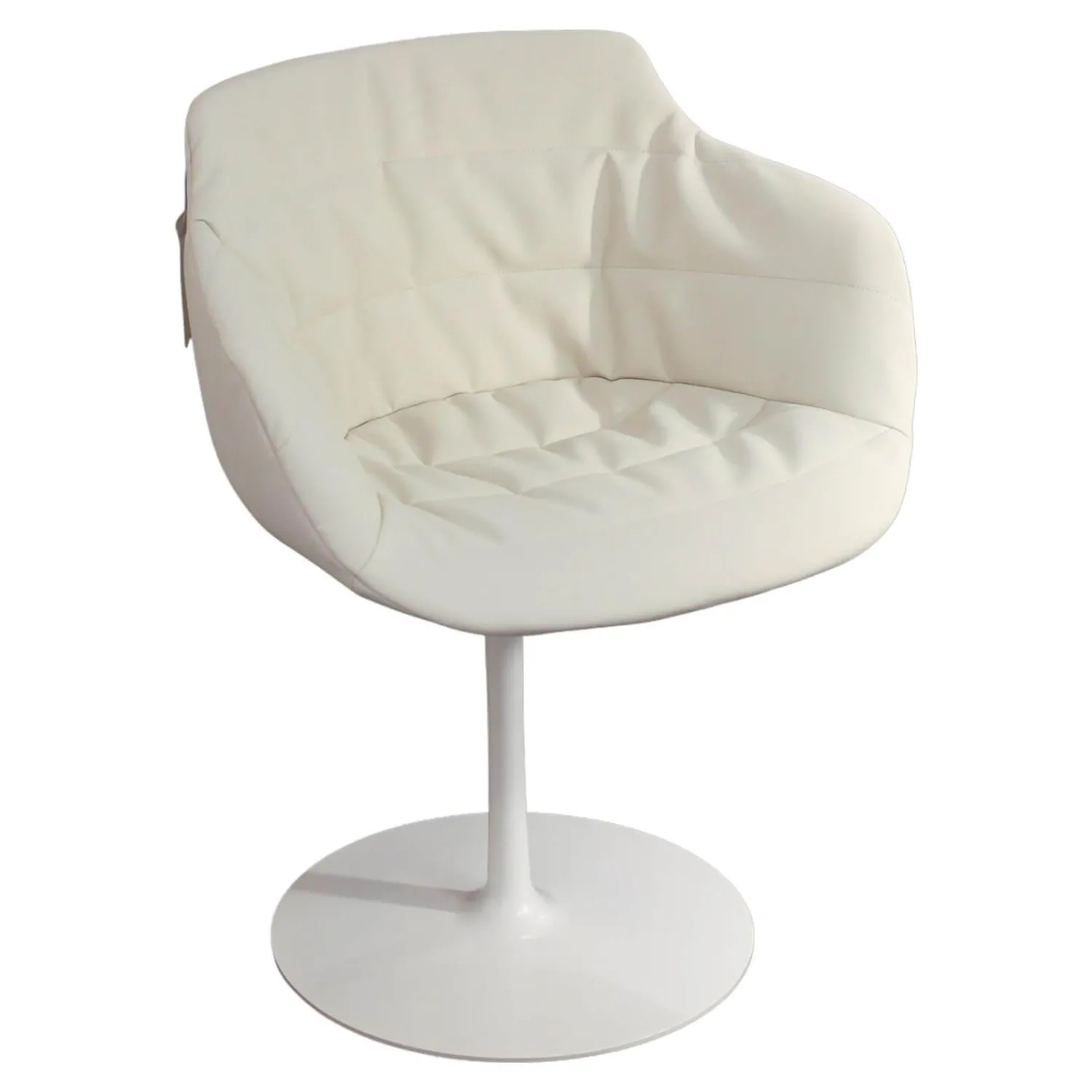 MDF Italia Einzelstühle|Stuhl Flow Chair Mit Armlehnen Bezug Stoff Londra 01 Creme Drehgestell Mit Tellerfuß